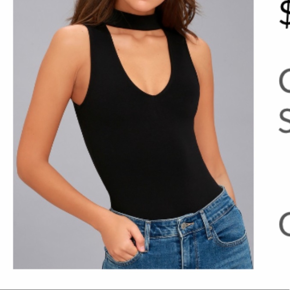 Lulus Size Small Black High Neck Body Suit
